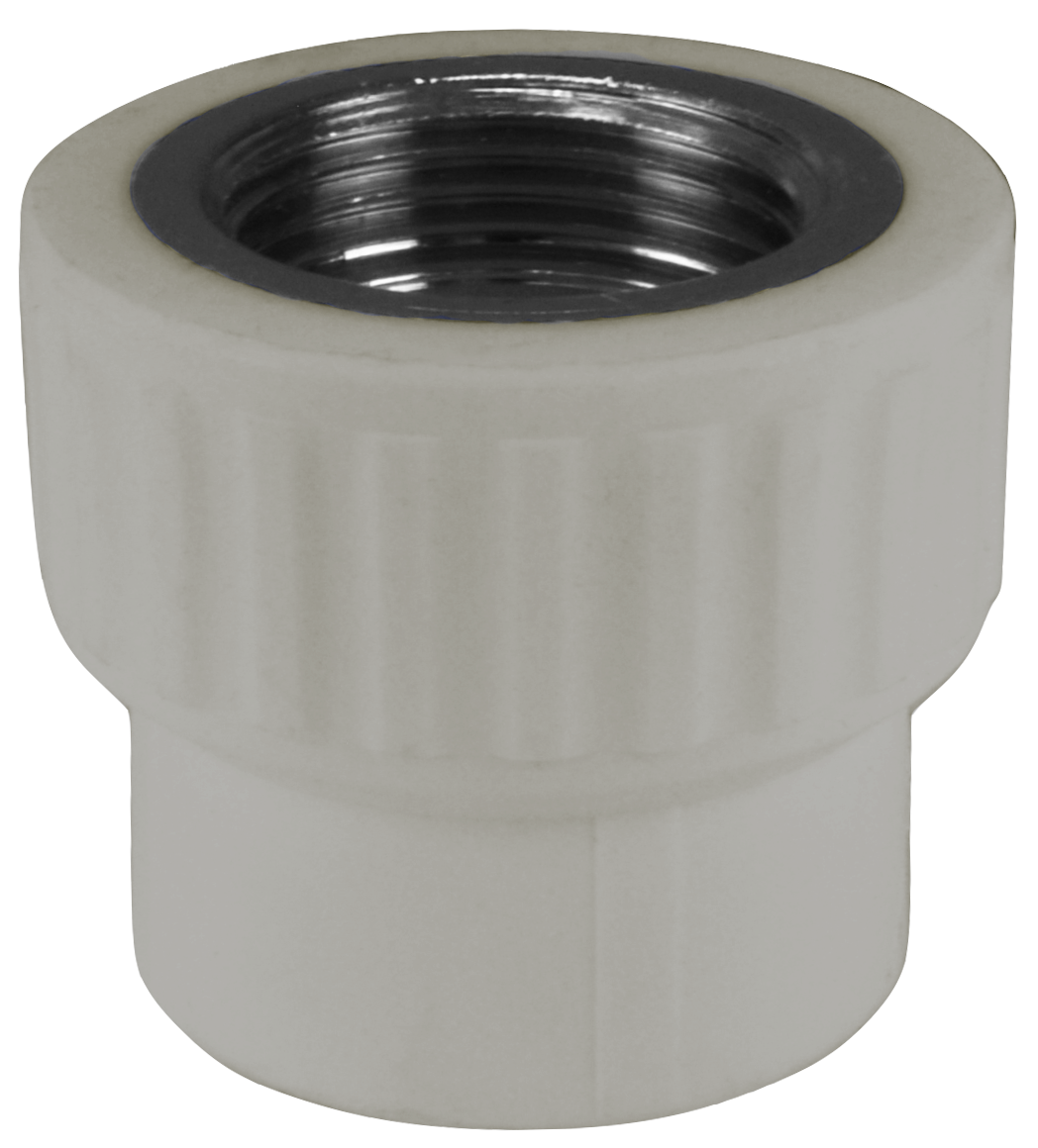 Муфта комбинированная 40x1' ВР полипропиленовая PPR серая