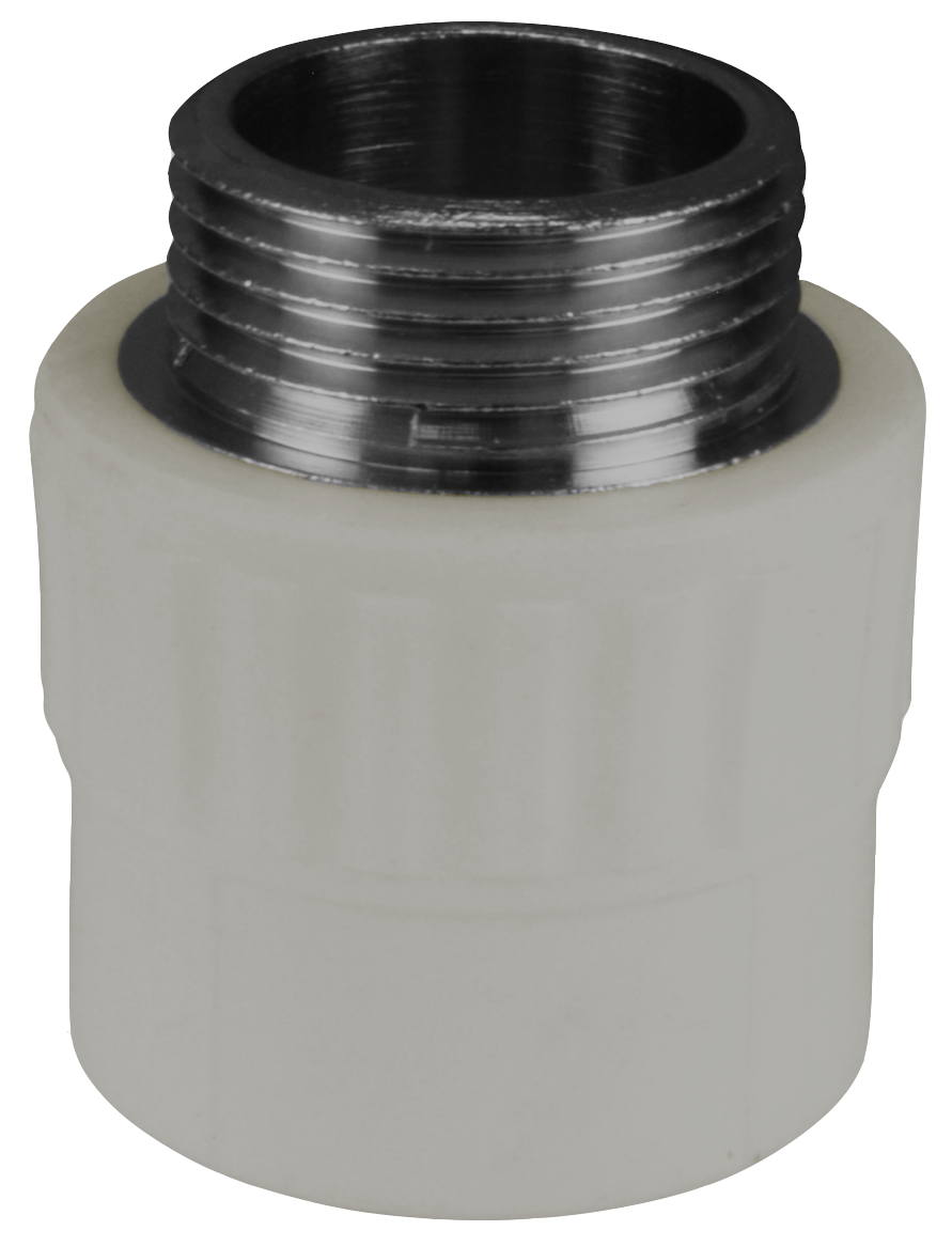 Муфта комбинированная 32x3/4' НР полипропиленовая PPR серая