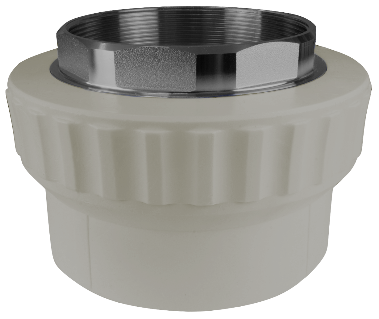 Муфта комбинированная 50x1 1/2' ВР под ключ, полипропиленовая PPR серая