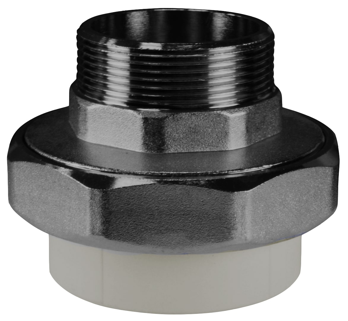 Муфта разъемная 20x1/2' НР полипропиленовая PPR американка, усиленная, серая