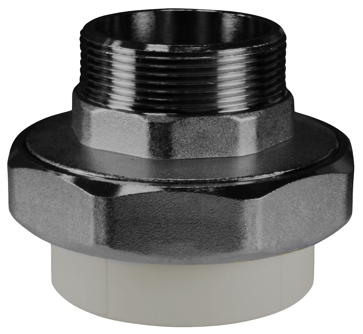 Муфта разъемная 32x1/2' НР комбинированная, полипропиленовая PPR американка, серая