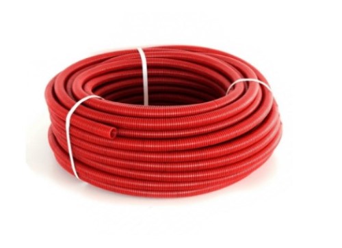 Труба гофрированная 25 красная, для трубы 16, бухта 50м