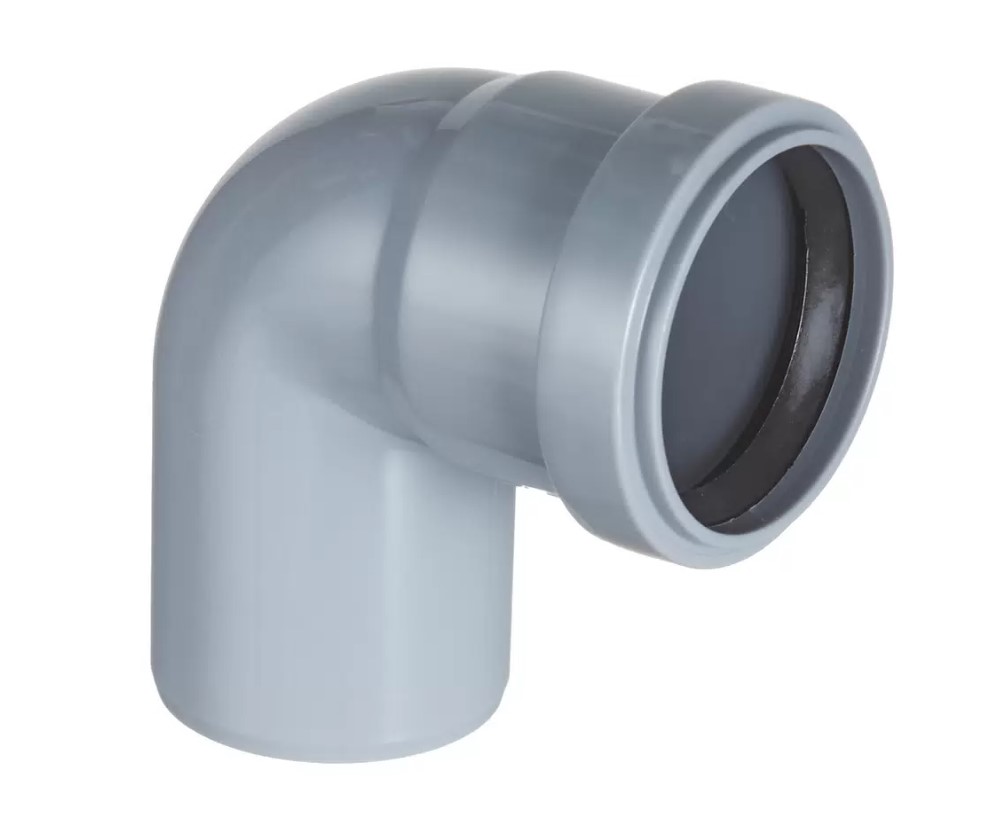 Отвод 50 87 град, для внутренней канализации, серый