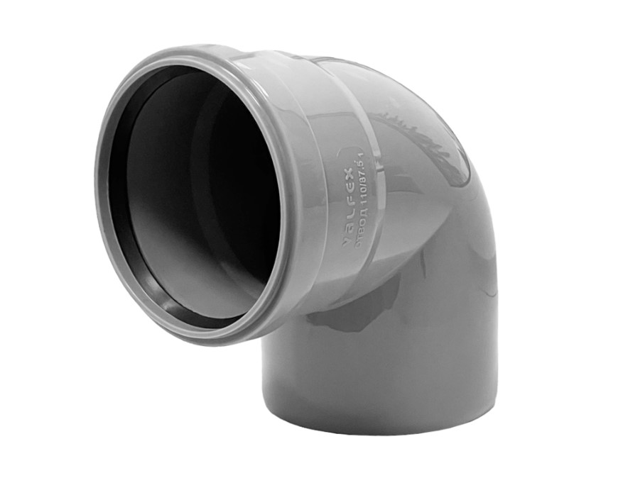 Отвод 110 87 град, для внутренней канализации, серый