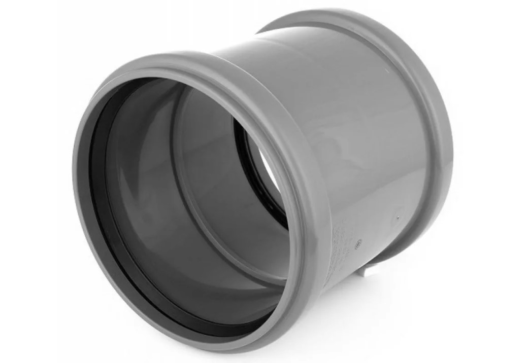 Муфта 110 мм двухраструбная, с перегородкой, канализационная