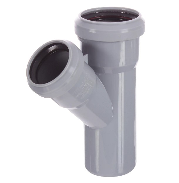 Тройник 50х40 45 град, канализационный