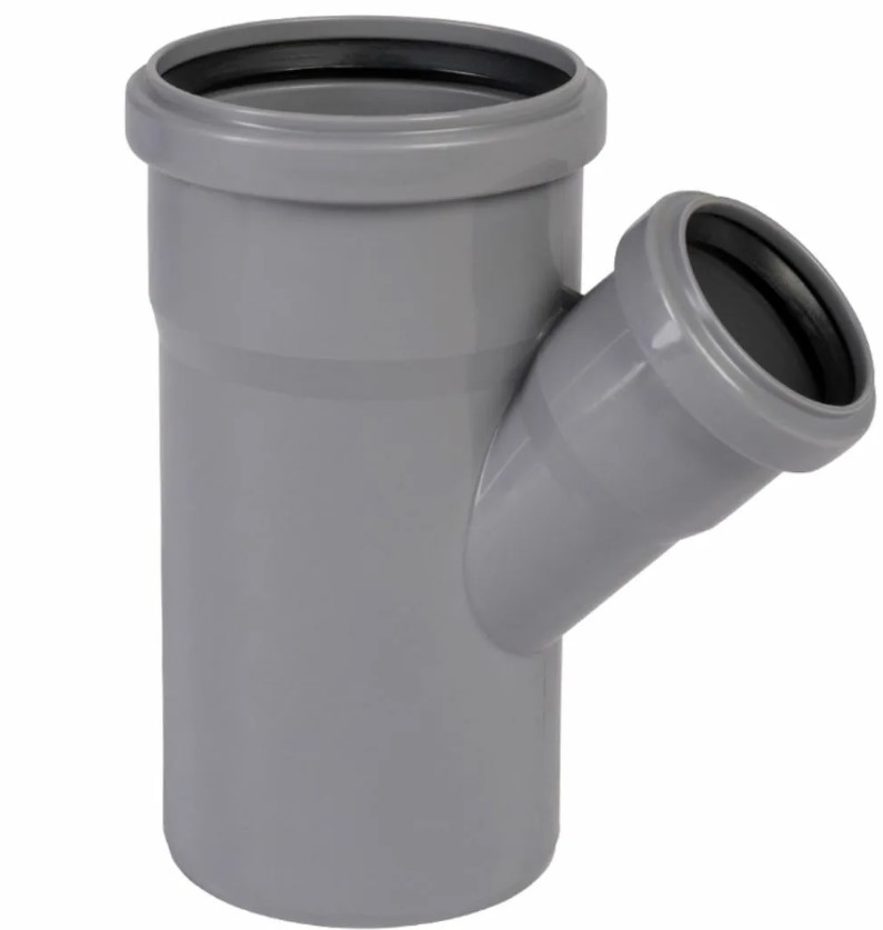 Тройник 110х75 45 град, канализационный