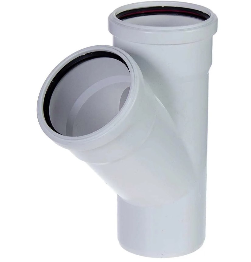 Тройник 110 45 град, канализационный