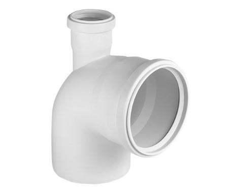 Отвод 110х50 87 град, выход фронтально вверх, для малошумной канализации