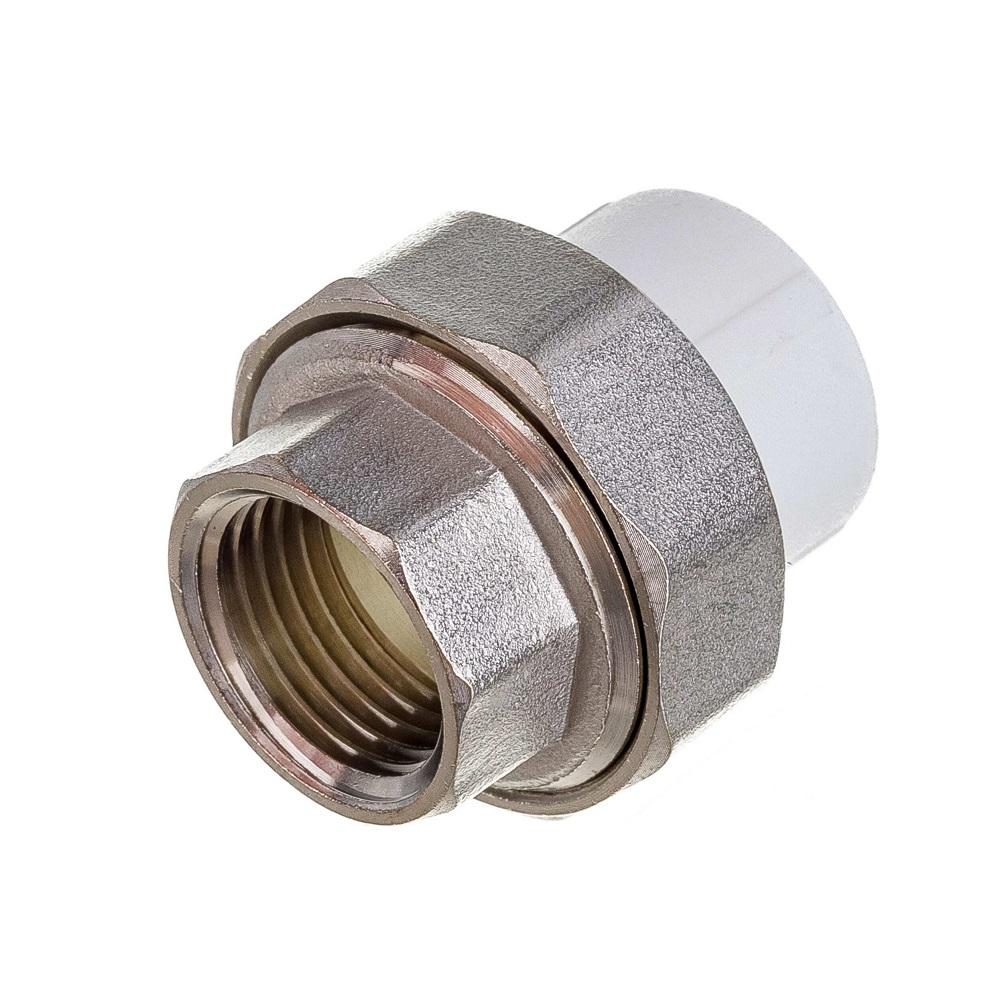 Муфта разъемная 20x1/2' ВР полипропиленовая PPR американка, усиленная, белая