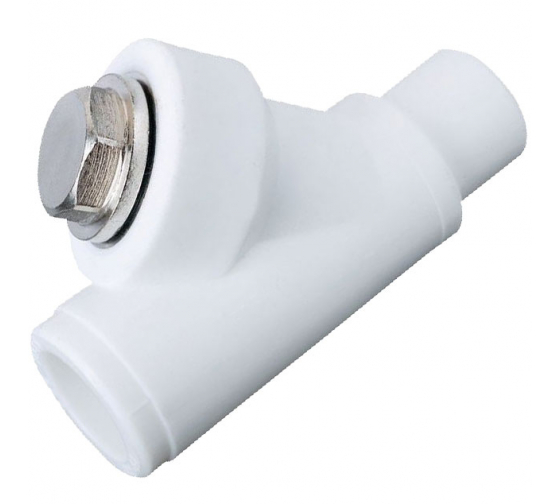 Фильтр сетчатый 32х1' ВН косой, полипропиленовый PPR белый