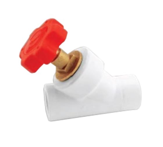 Вентиль 25 ВВ 45гр полипропиленовый PPR белый