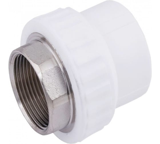 Муфта комбинированная 40x1 1/4' ВР под ключ полипропиленовая PPR белая