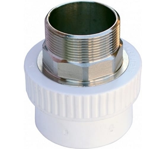Муфта комбинированная 110x4' НР под ключ полипропиленовая PPR белая