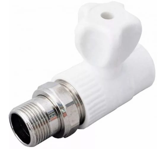 Кран для радиатора прямой 25x3/4' полипропиленовый PPR белый