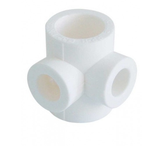 Крестовина 40х20х20х40 двухплоскостная полипропиленовая PPR белая
