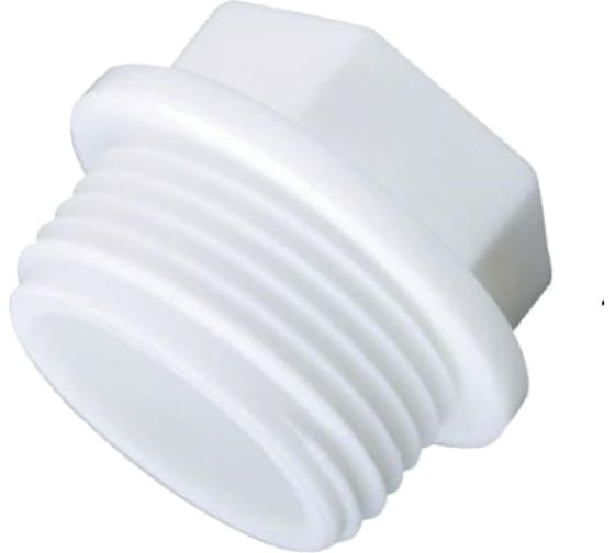 Заглушка 25x3/4' резьбовая, полипропиленовая PPR белая