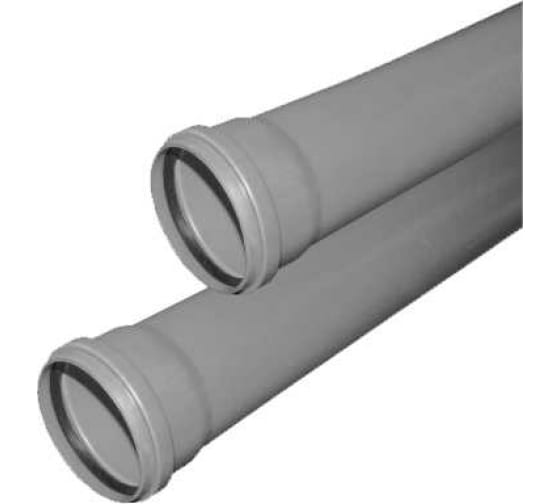 Труба канализационная 50x3000 мм, толщина 1.8, PP однораструбная, серая