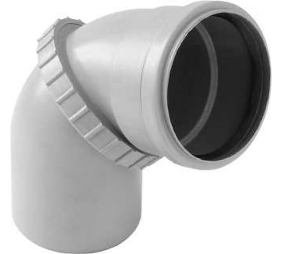 Отвод 110 поворотный, для внутренней канализации, серый