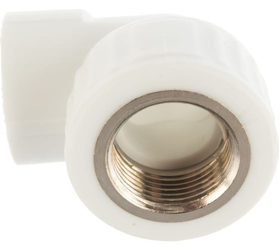 Угольник комбинированный 20x1/2' ВР переходной, полипропиленовый PPR, белый