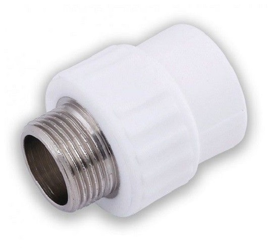 Муфта комбинированная 32x3/4' НР полипропиленовая PPR белая