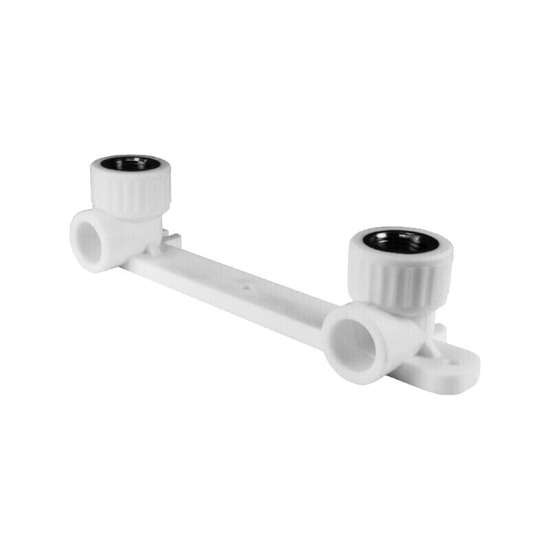 Планка монтажная 20x1/2' ВР для смесителя, с водорозетками, полипропиленовая PPR белая