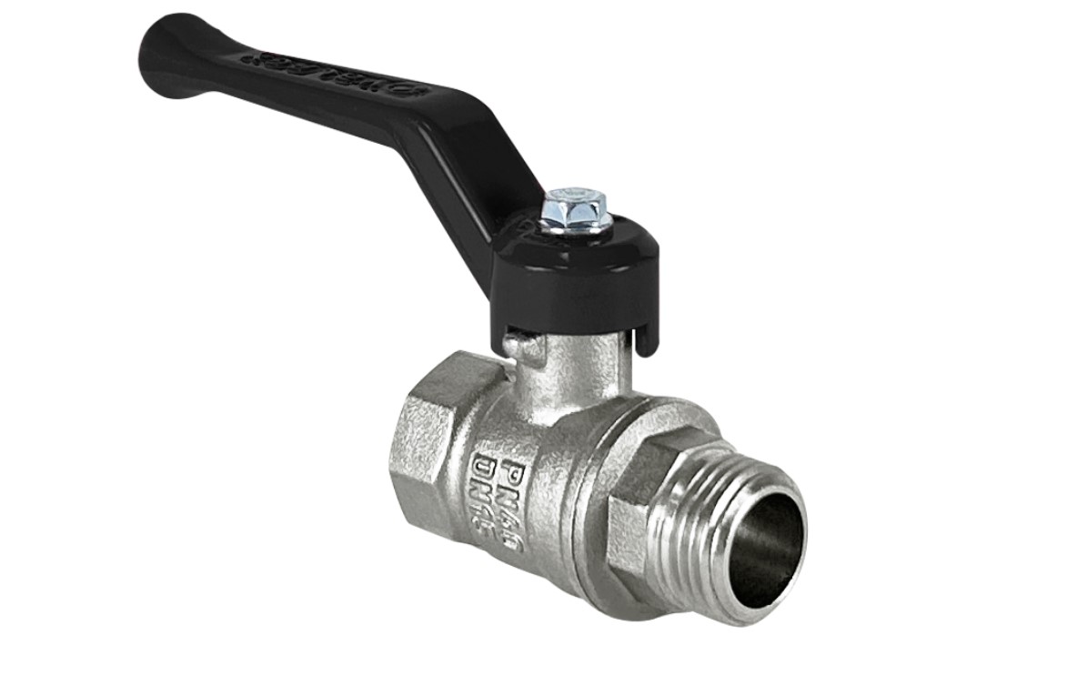 Кран шаровой латунный DeltaPro для ВОДЫ 1/2' ВНрычаг, НИКЕЛИР-Й VALFEX 11Б27фт1М (96/24)