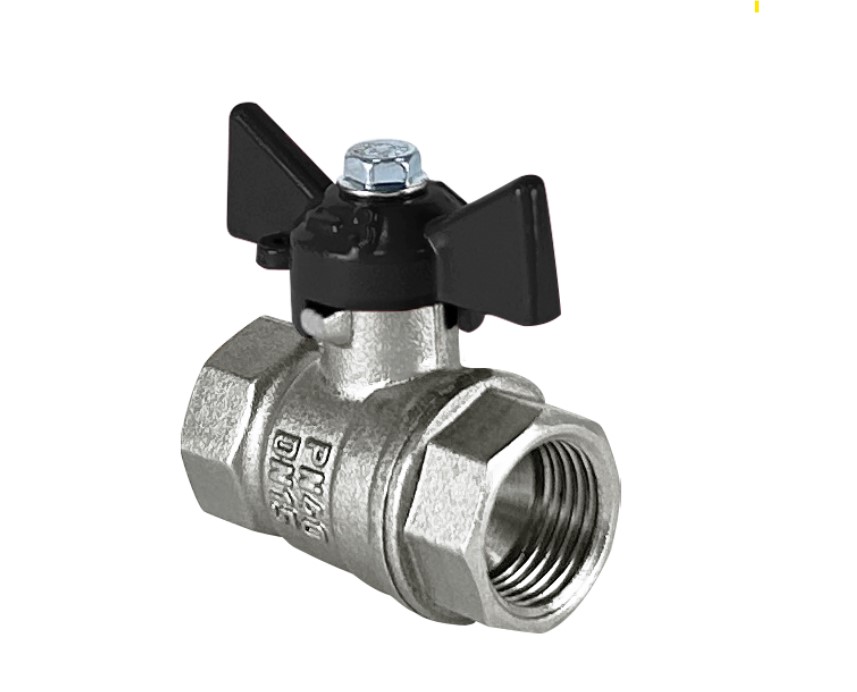 Кран шаровой 3/4' ВВ бабчка, DeltaPro,            никелированный