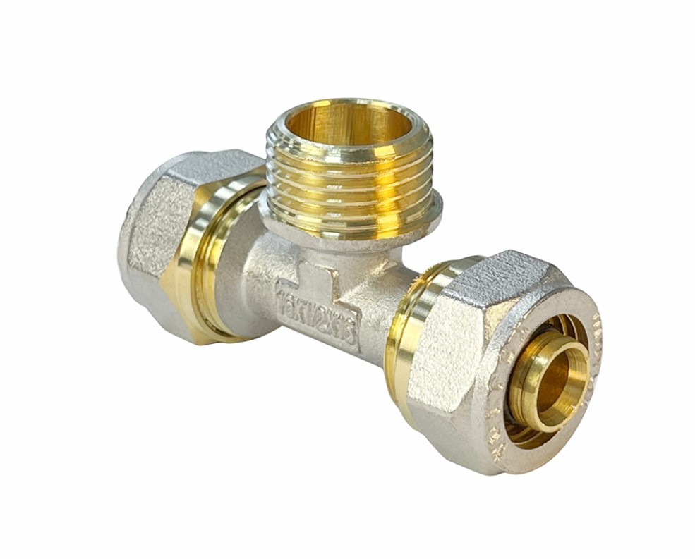 Тройник обжимной НР 16х1/2х16