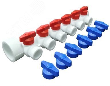 Изображение товара Коллектор 40x20 с 4 выходами из полипропилена сварной белый