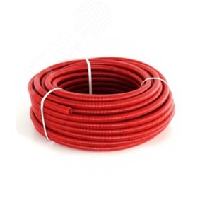 Изображение товара Труба гофрированная 25 красная, для трубы 16, бухта 50м (м)