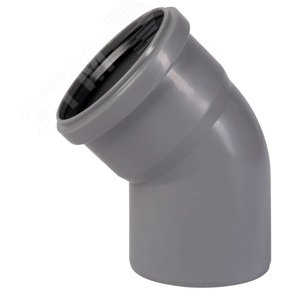 Изображение товара Отвод 75 45 град, для внутренней канализации, серый (шт)