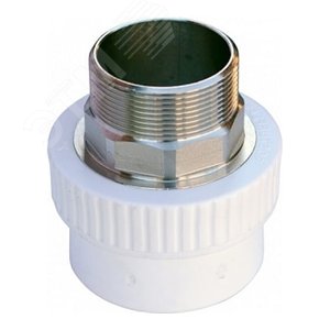 Муфта комбинированная 75x2 1/2' НР под ключ полипропиленовая PPR белая ...