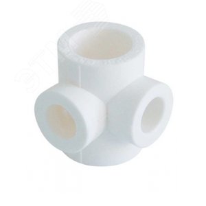 Изображение товара Крестовина 40х25х25х40 двухплоскостная полипропиленовая PPR белая (шт)