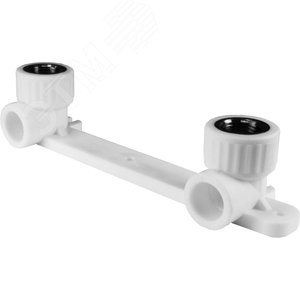 Изображение товара Планка монтажная 25x1/2' ВР для смесителя, с водорозетками, полипропиленовая PPR белая (шт)