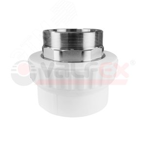 Изображение товара Муфта комбинированная 40x 1 1/2' НР под ключ, полипропиленовая PPR белая (шт)