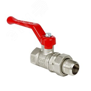 Изображение товара Кран шаровой N/P59 для воды 1/2' НР/НР ручка-рычаг, латунный никелированный 11Б27фт1М (шт)