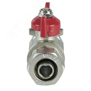 Кран шаровой обжимной, ручка-бабочка 16х16 НИКЕЛИРОВАННЫЙ - фото 2