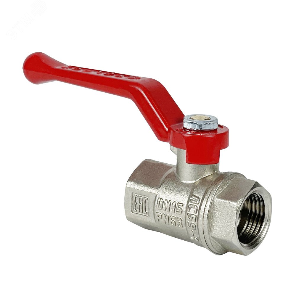 Изображение товара Кран шаровой PREMIUM для воды 11Б27фт1М латунный никелированный 1/2' ВР-ВР рычаг (шт)