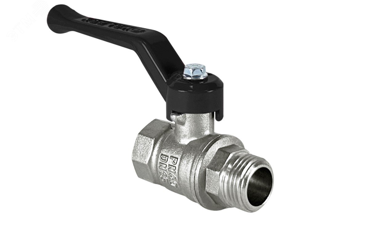 Изображение товара Кран шаровой латунный DeltaPro 1/2 для воды с никелированным покрытием