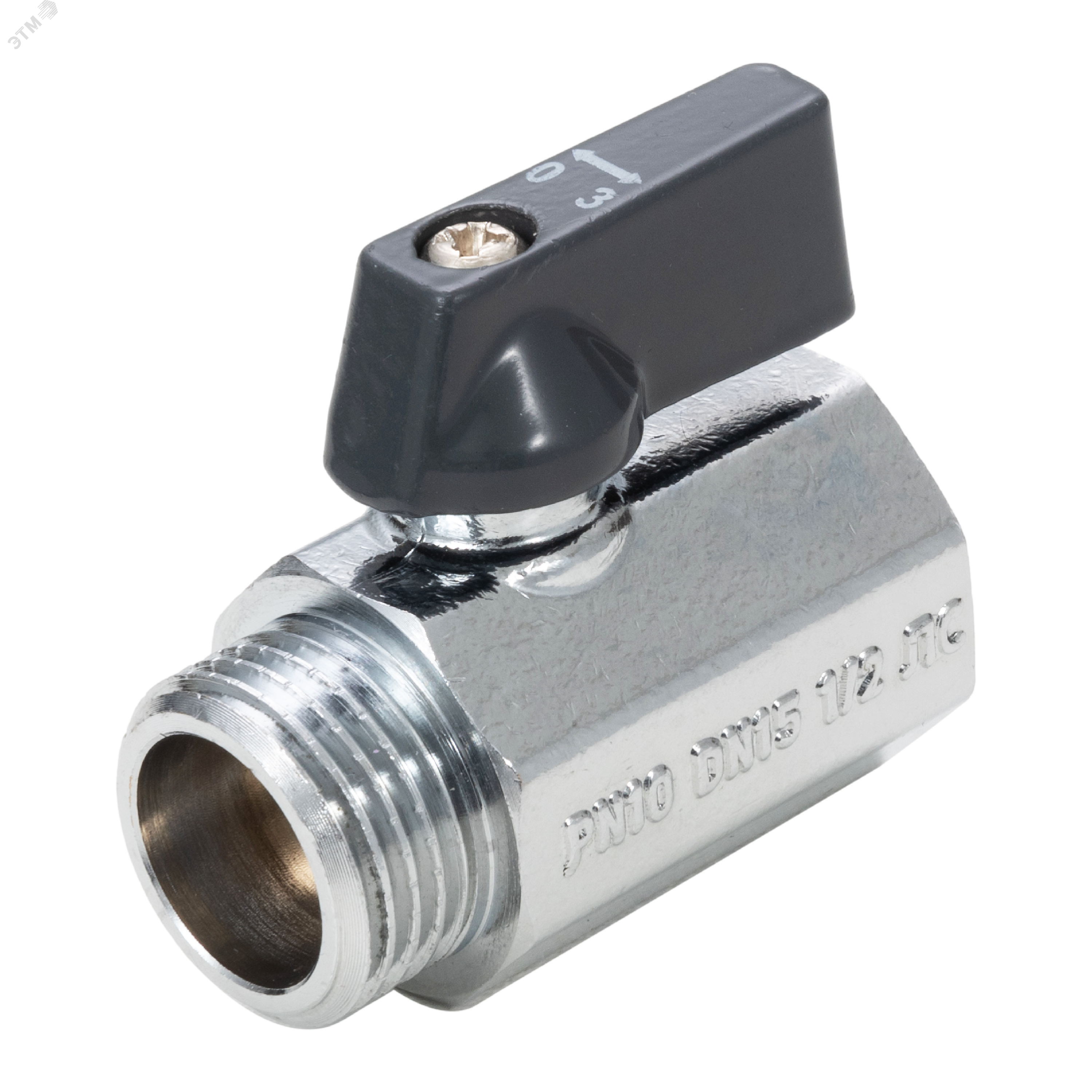 Изображение товара Кран шаровой для воды для бытовых приборов 1/2 вн-нар (мини), ручка-флажок (шт)