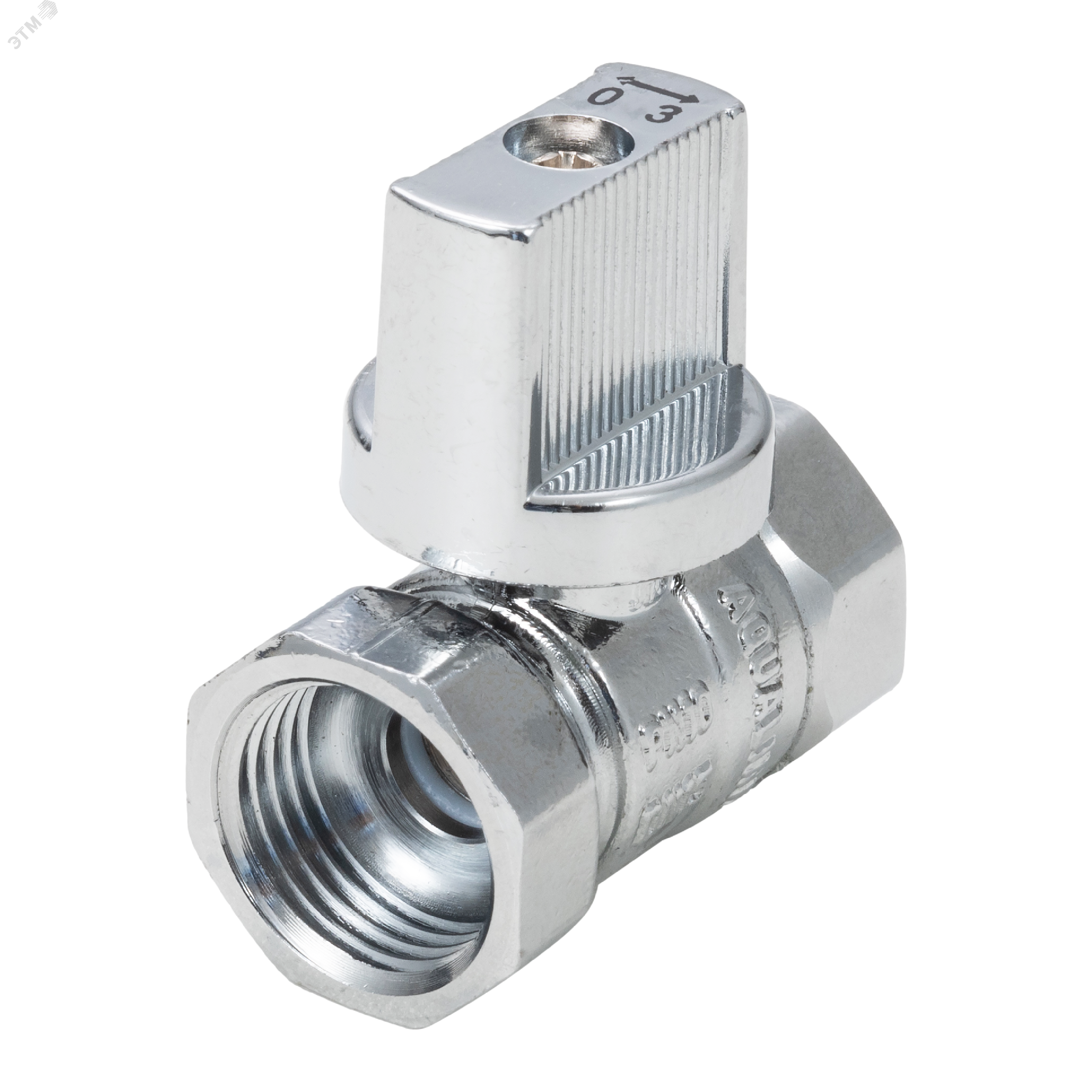 Изображение товара Кран шаровой для воды для бытовых приборов 1/2 вн-вн (мини), ручка-флажок: хром (шт)