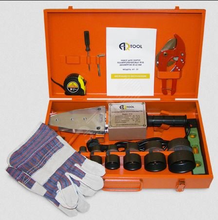 Изображение товара Комплект сварочного оборудования АВ-02 75-110мм 1800Вт с насадками