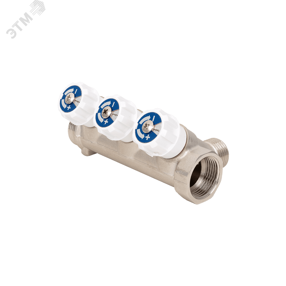 Изображение товара Коллектор резьбовой с вентилями AQUALINK ВМ 3/4x3/4x1/2x4