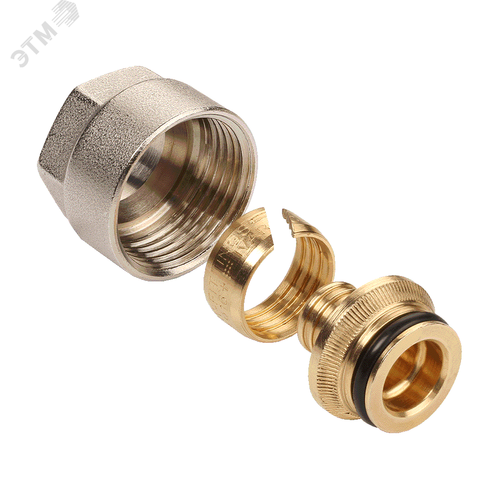 Изображение товара Соединитель коллекторный обжимной для полимерной PEX трубы 20 (2.0)х3/4' (шт)