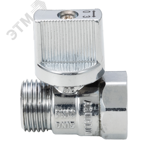 Изображение товара Кран шаровой для воды для бытовых приборов 1/2 вн-нар (мини), ручка-флажок: хром (шт)