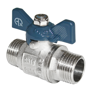Изображение товара Кран шаровой НН 1/2 бабочка никелированный (шт)