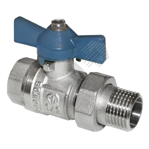 Изображение товара Кран шаровой со сгоном ВН 1 U бабочка никелированный (шт)