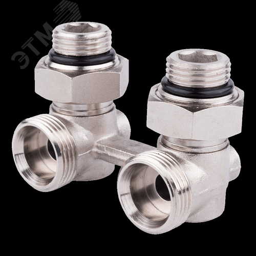 Изображение товара Узел нижнего подключения радиатора Н-образный угловой 1/2' нар х 3/4' нар (евроконус) (шт)