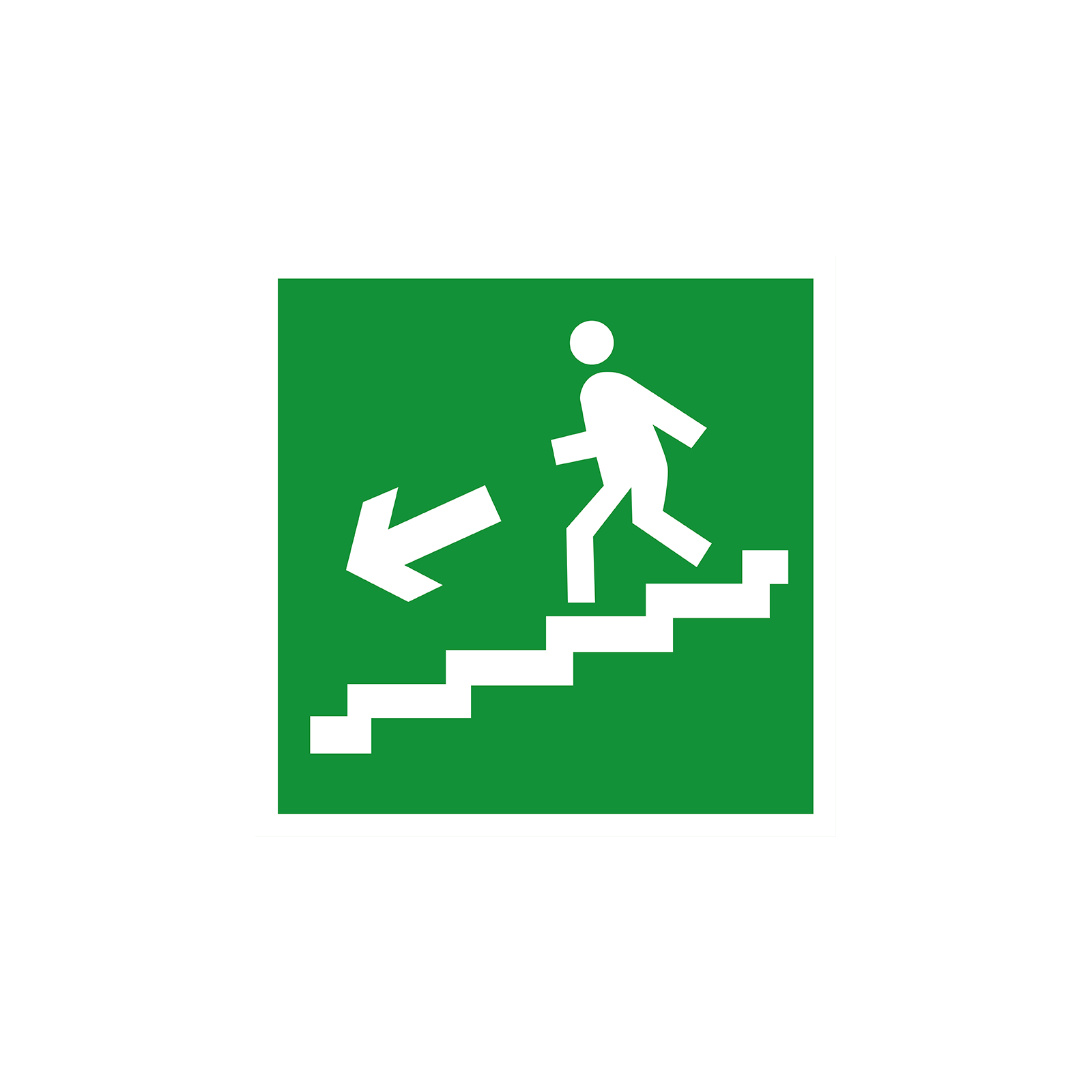 Пиктограмма наклейка эвакуационный знак ЭЗ 3030 Направление к эвакуационному выходу по лестнице вниз E14